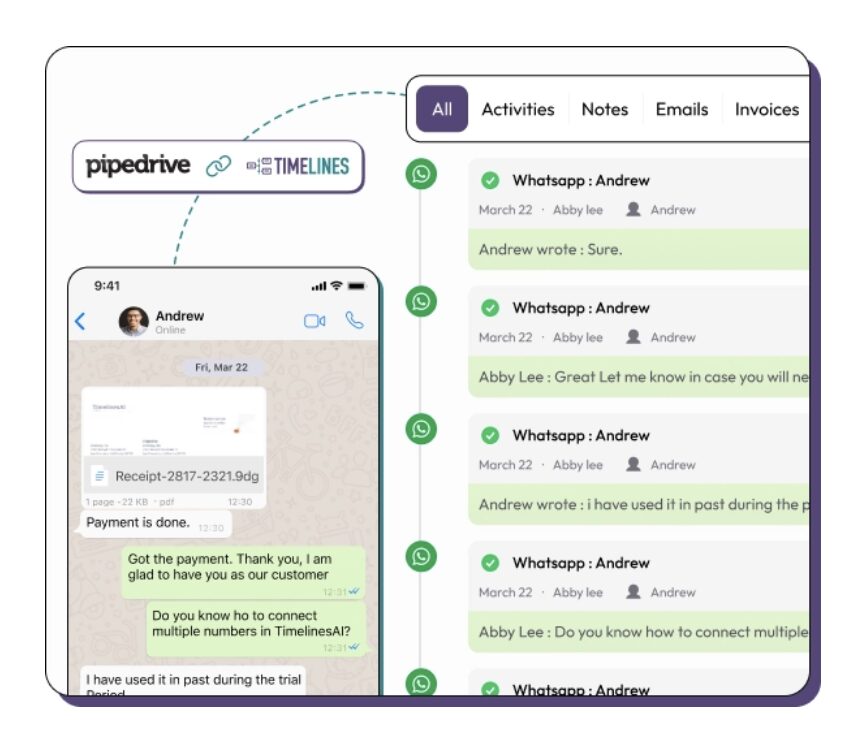 TimelinesAI Integration with Pipedrive